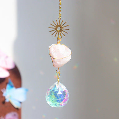 Irregular Stone Evil Eye Crystal Suncatcher