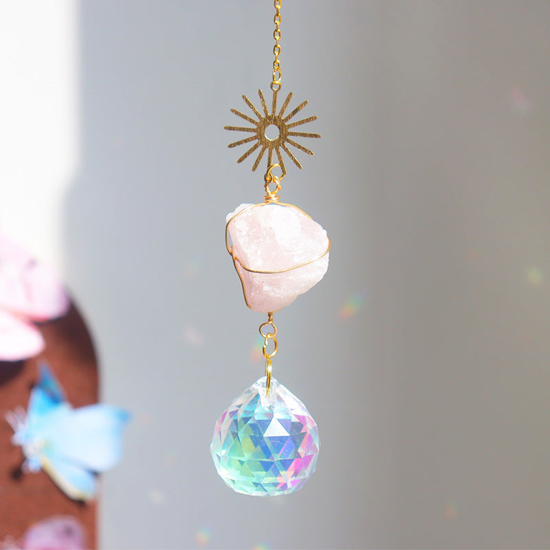 Irregular Stone Evil Eye Crystal Suncatcher