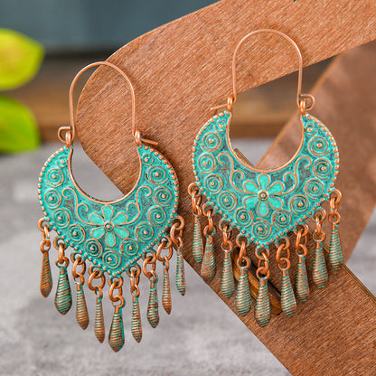 Trendy Geometric Alloy Earrings Set Vintage Bohemian Style