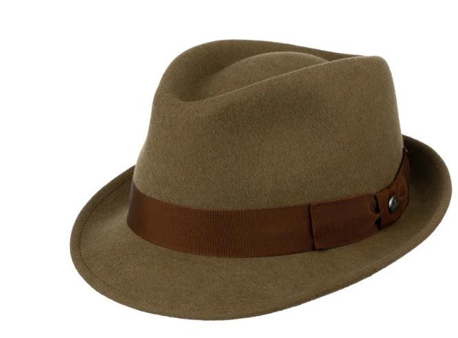 Vintage Wool Jazz Hat Adjustable Stylish Outdoor