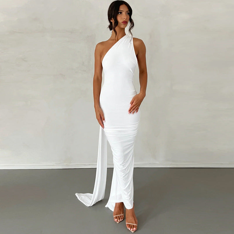 Summer New Sexy Backless Ruched Midi Dress