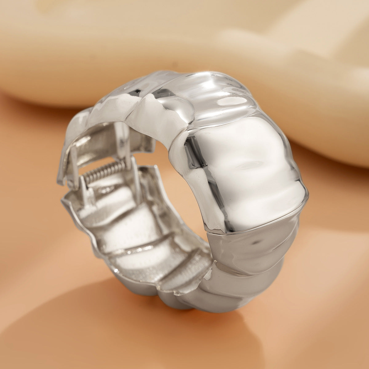 Vintage Irregular Pleated Metal Bracelet Set
