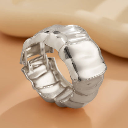 Vintage Irregular Pleated Metal Bracelet Set