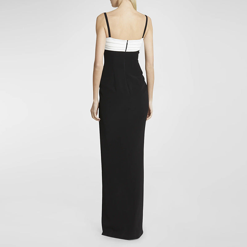 Color Block Maxi Dress Elegant Casual Sleeveless Gown