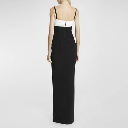Color Block Maxi Dress Elegant Casual Sleeveless Gown