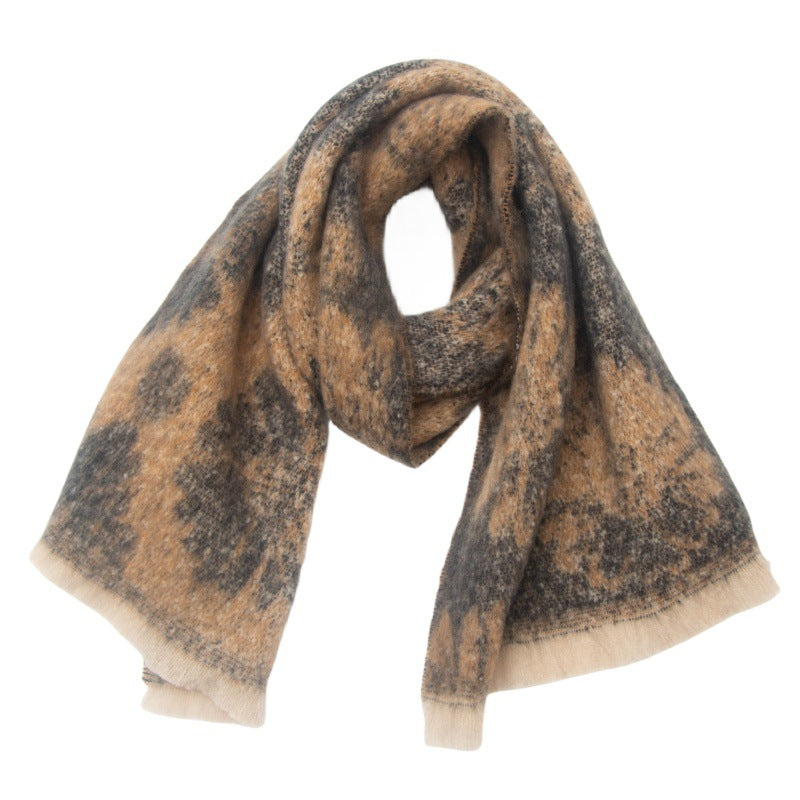 Floral Print Contrast Color Scarves