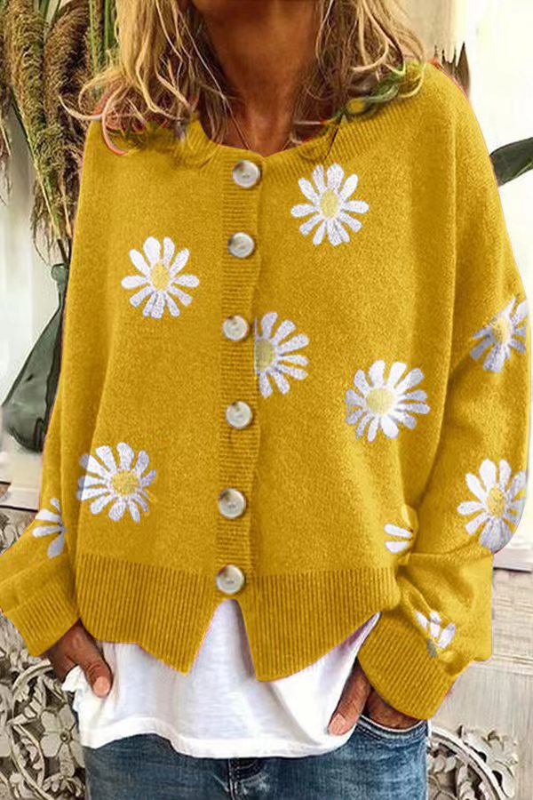 Autumn And Winter New Sweater Ladies Embroidered Knitted Cardigan Sweater