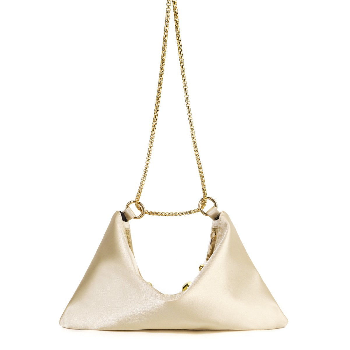 Elegant Satin Clutch Studded Evening Shoulder Bag