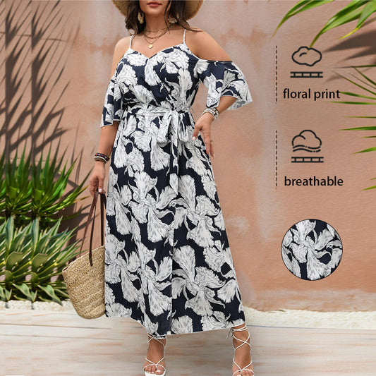 Floral Vacation Long Dress Elegant Casual A-Line Maxi Dress