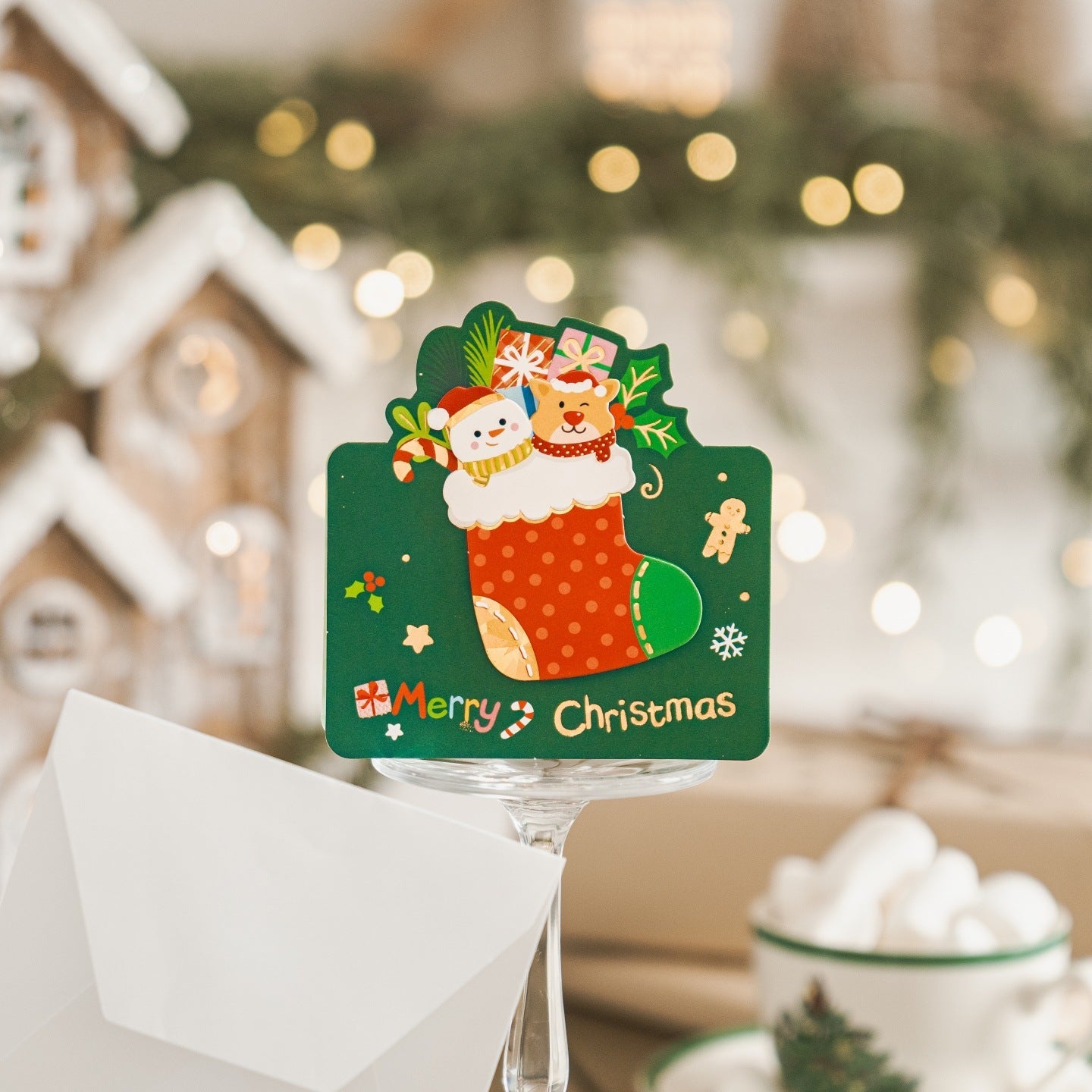 Cute Gold Foiling Christmas Greeting Card