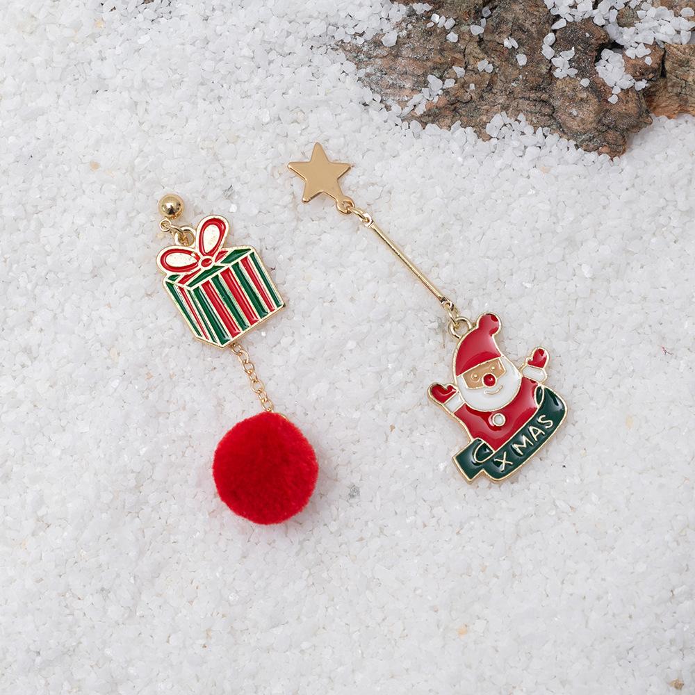 New Holiday Accessories Colorful Funny Christmas Earrings Female Autumn And Winter Wool Ball Earrings