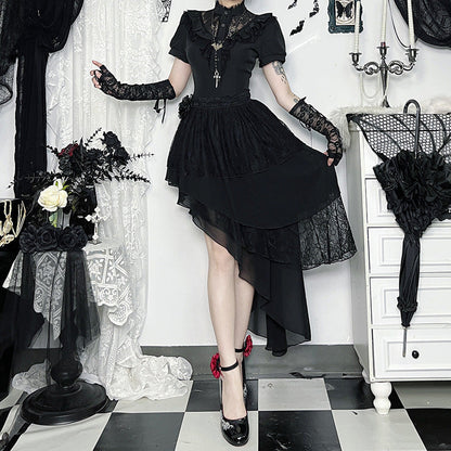 Mystery Traveler Aesthetic Midi Skirt Dark Style