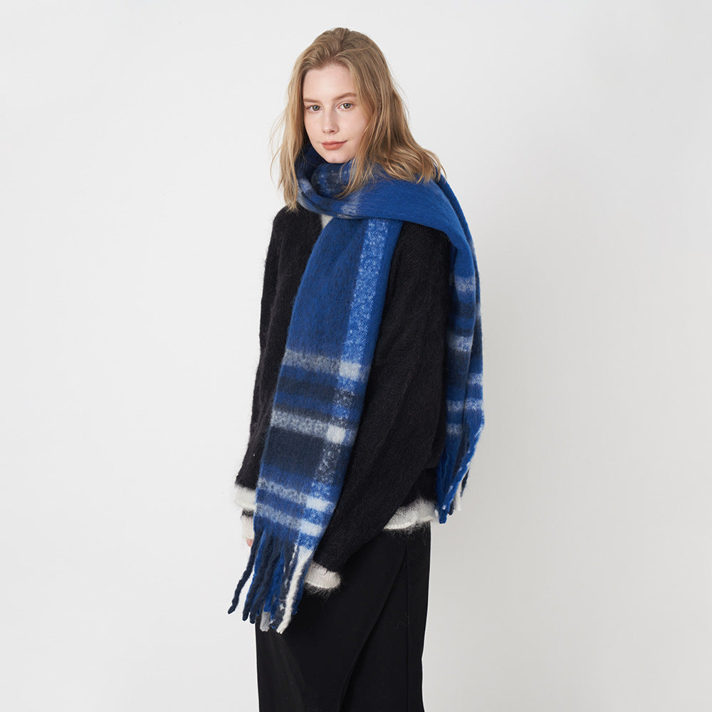 2+ Plaid Tassel Mohair Scarves
