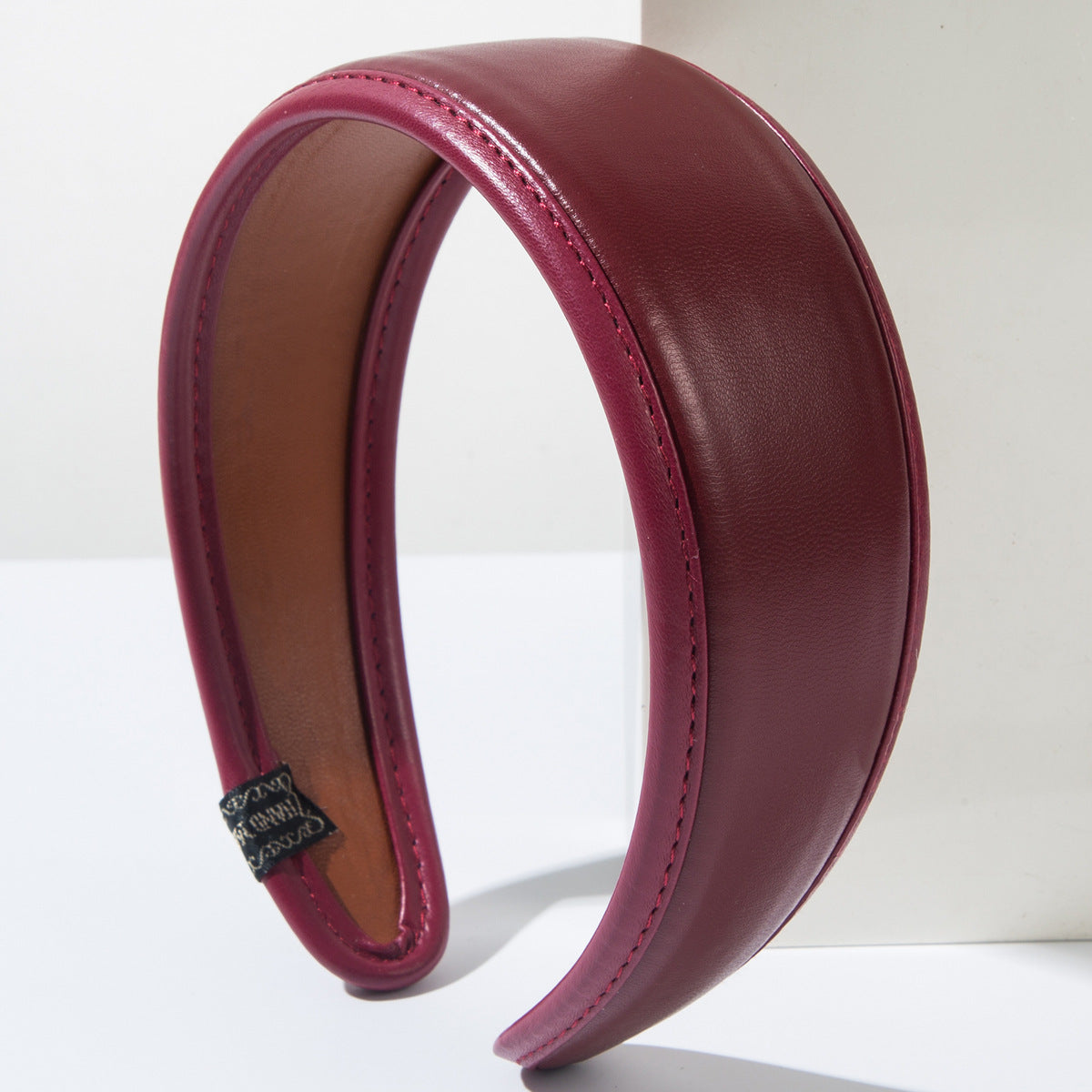 Vintage Wide Brim PU Leather Headband for Women