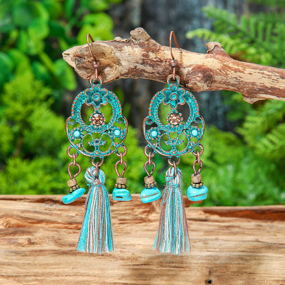 Bohemian Geometric Tassel Earrings Exotic Vacation Jewelry
