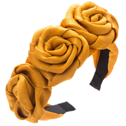 Handmade Rose Fabric Headband Vintage Floral Hair Accessory