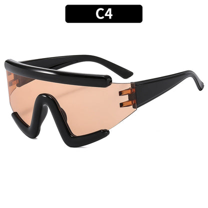 Trendy Oversized Cycling Sunglasses with UV400 Protection