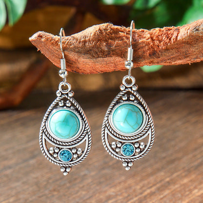Bohemian Turquoise Earrings Vintage Style