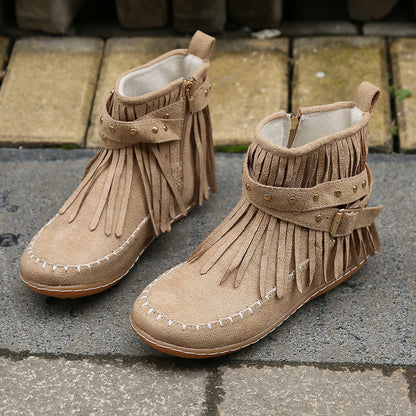 Women'S Double-Decker Tassel Boots
