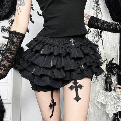 Bodycon Mini Skirt with Cross Pendant - Edgy and Sexy Style
