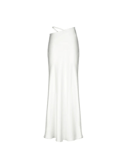 Solid Color Long Midi Skirt Elegant Soft Stretchy Skirt
