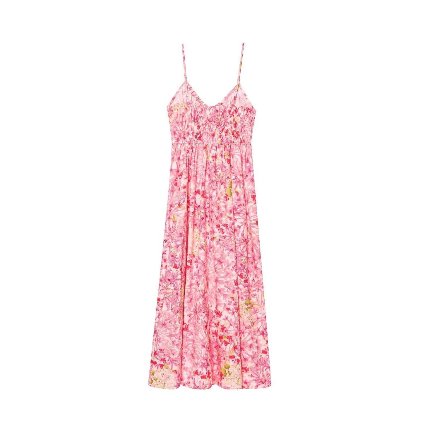 Casual Floral Print Spaghetti Strap Maxi Dress