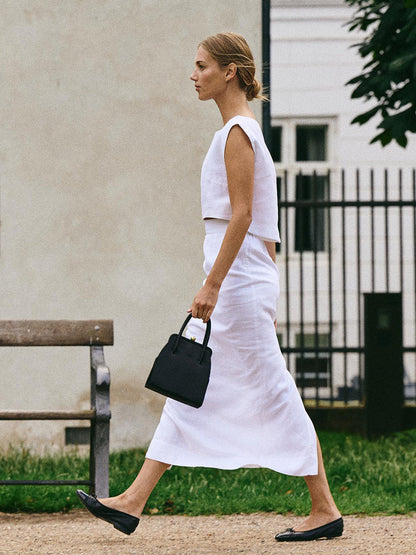 Linen Cotton Sleeveless Dress Set Casual Summer Outfit