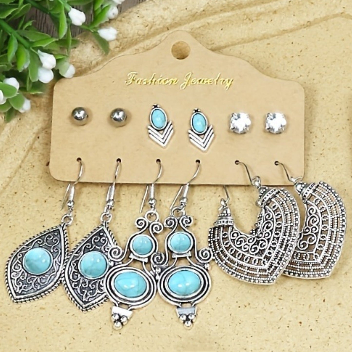 Exaggerated Creative Snake and Butterfly Earrings Set