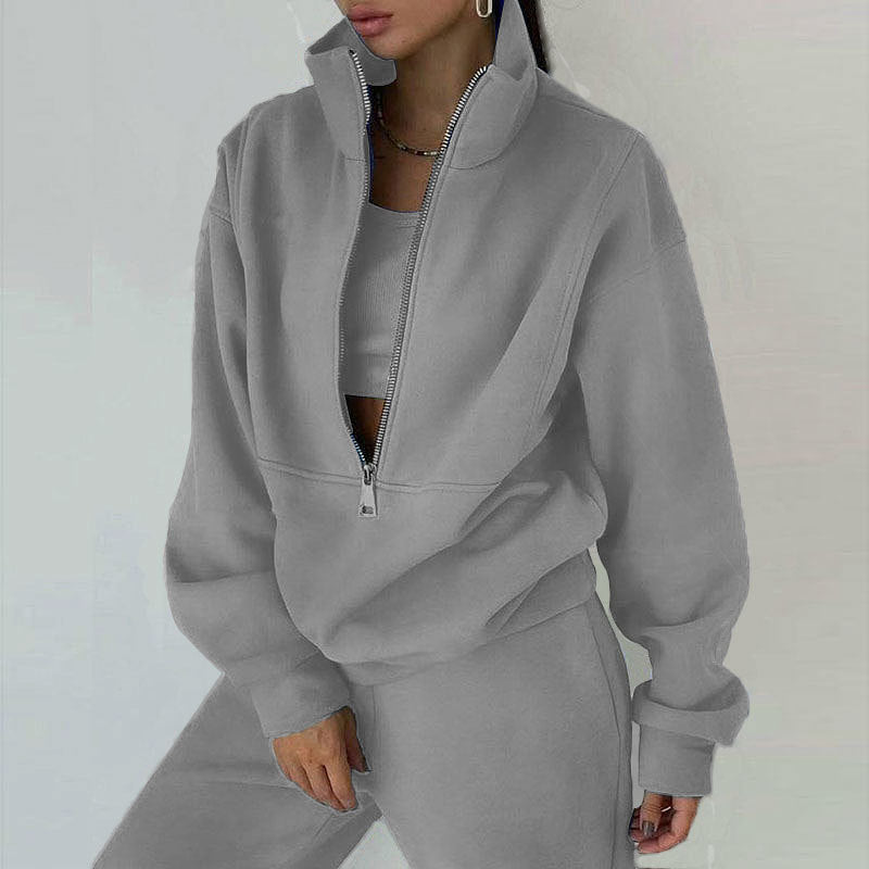 Trendy Casual Two-Piece Sweatshirt Set for Women