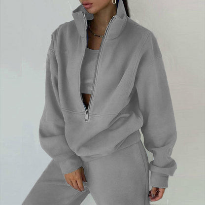 Trendy Casual Two-Piece Sweatshirt Set for Women