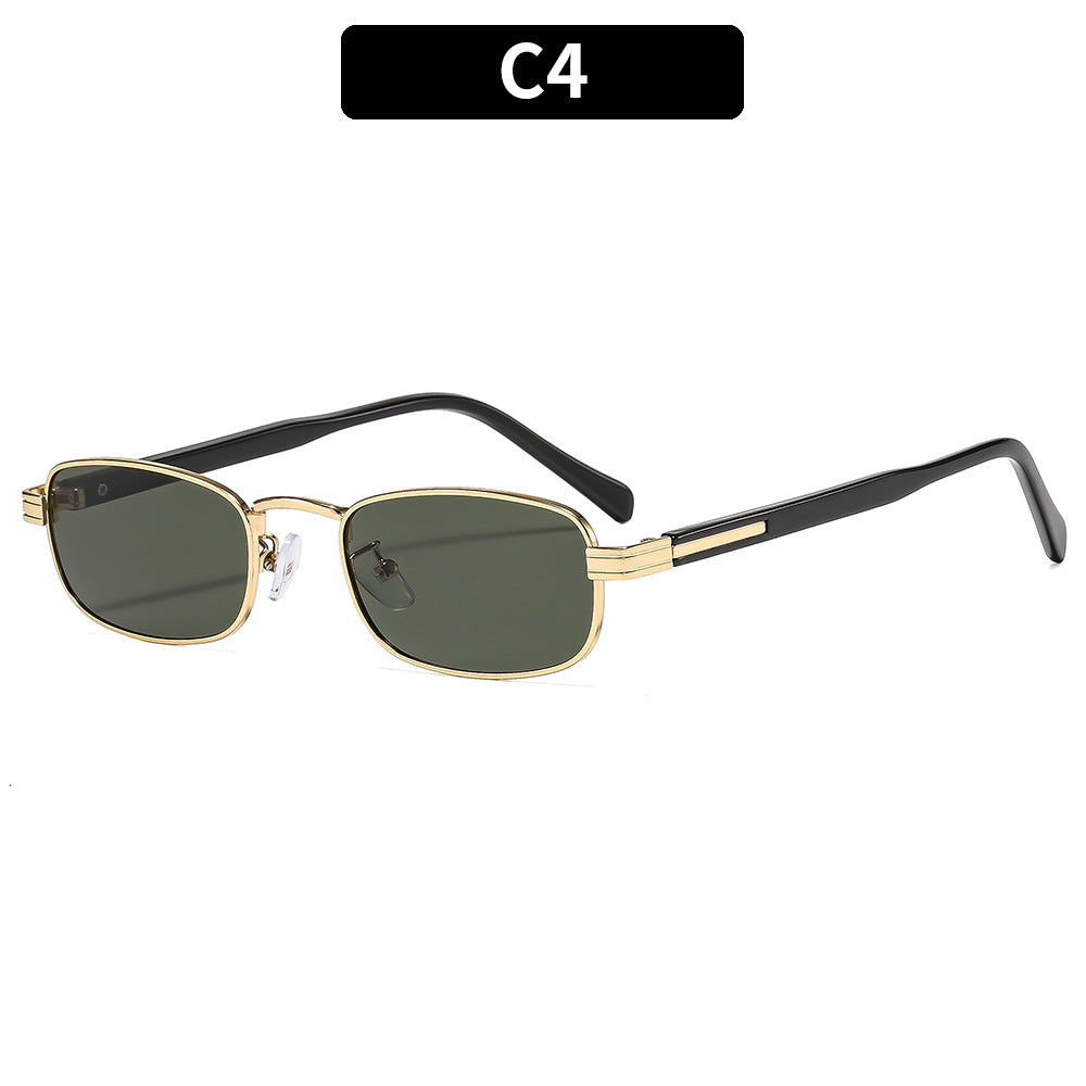 Retro Square Metal Sunglasses UV400 Protection Fashionable Eyewear
