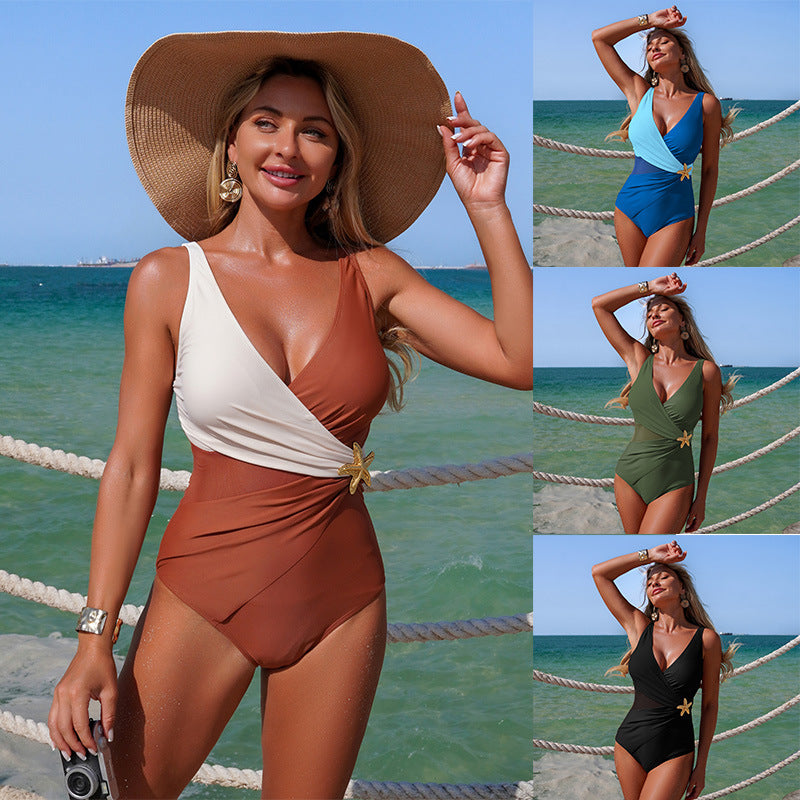 Women’S One-Piece Swimsuit With Mesh Detail