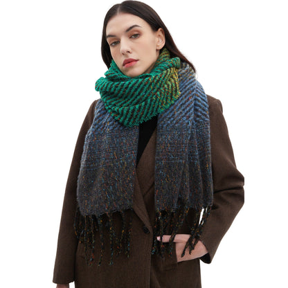 Gradient Color Tassel Soft Scarves