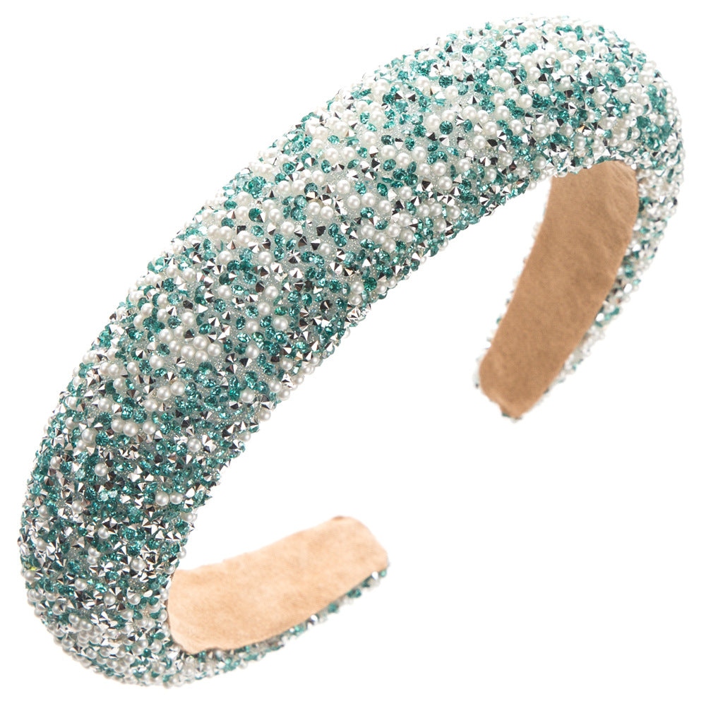 Trendy Pearl Hairband With Rhinestones for Women