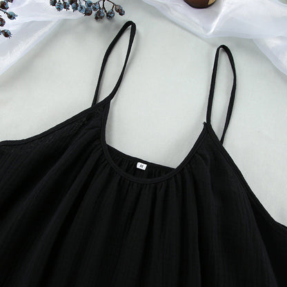 String Shoulder Split Sleepwear Dress