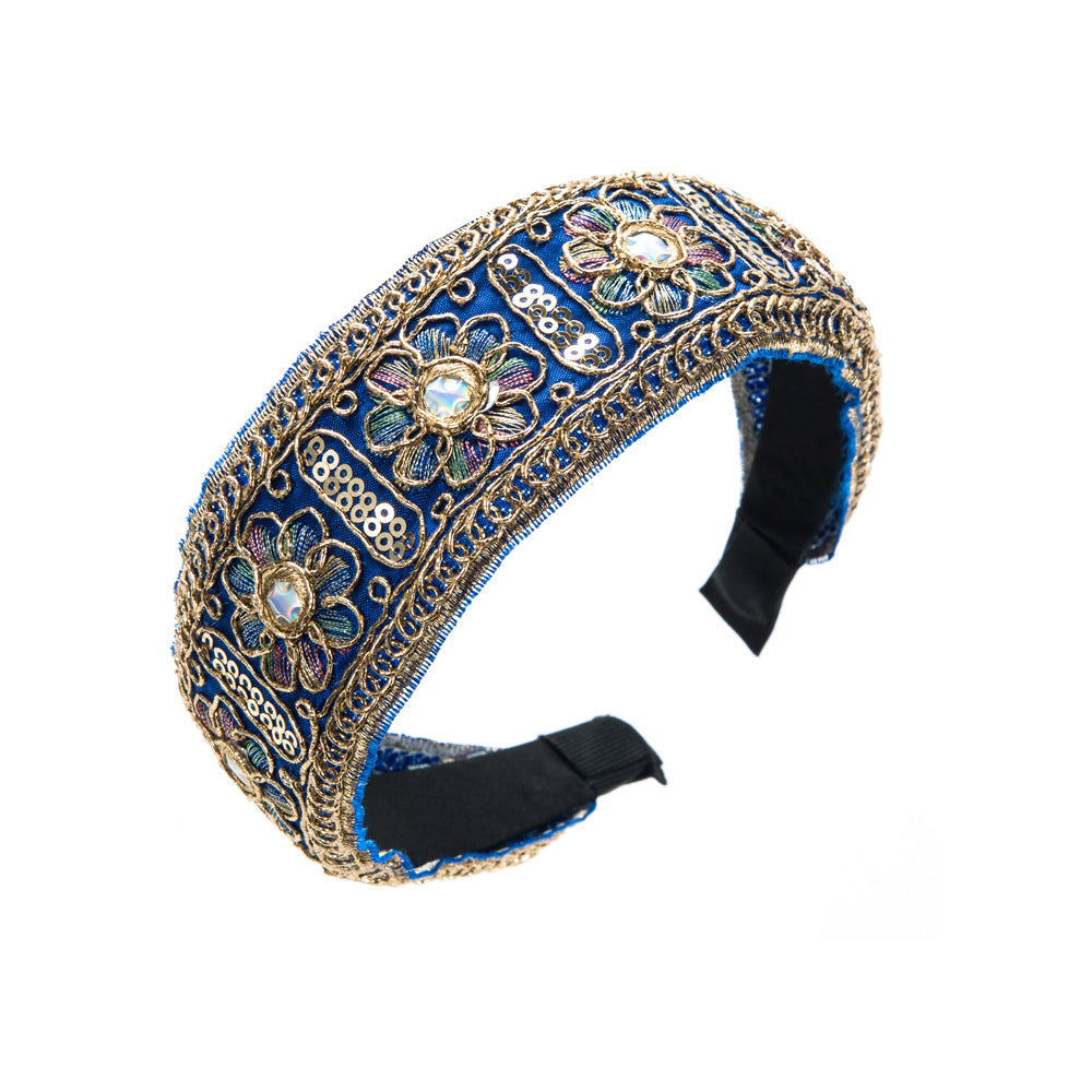 Vintage Floral Wide Headband for Women