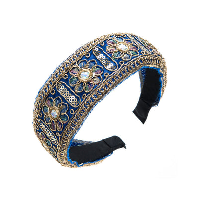 Vintage Floral Wide Headband for Women