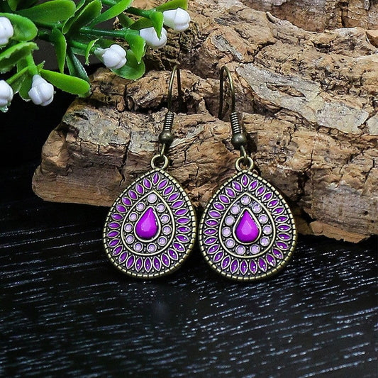 Exaggerated Bohemian Long Dangle Earrings Geometric Alloy Teardrop Tassel Earrings