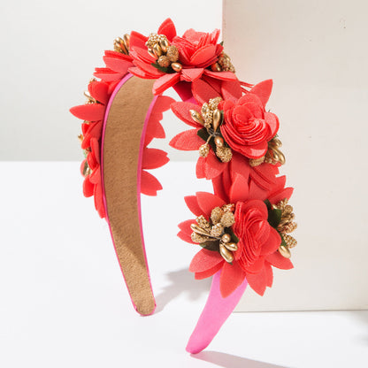 Floral Hairband Elegant Faux Flowers Hair Accessory