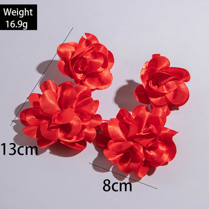 Stylish Irregular Floral Denim Flower Earrings