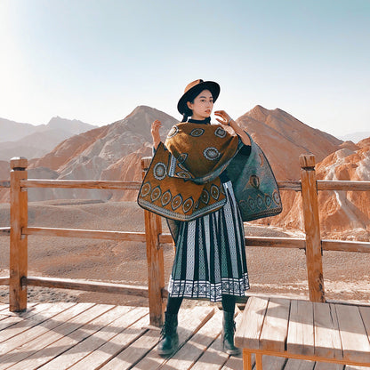 Ethnic Cloak Coat Retro Blanket Warm Autumn And Winter Shawl Scarf