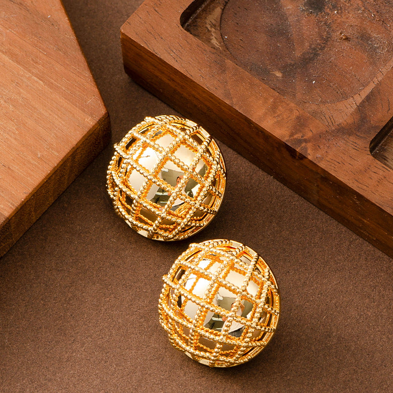 Geometric Round Earrings For Women Stylish Silver-Plated Jewelry