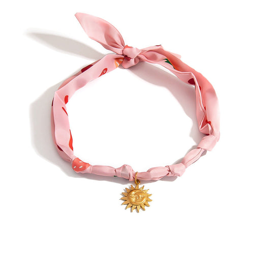 Sweetheart Floral Stainless Steel Pendant Necklace Fashionable Casual Accessories