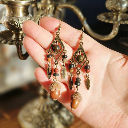 Handcrafted Vintage Geometric Feather Earrings Bohemian Style
