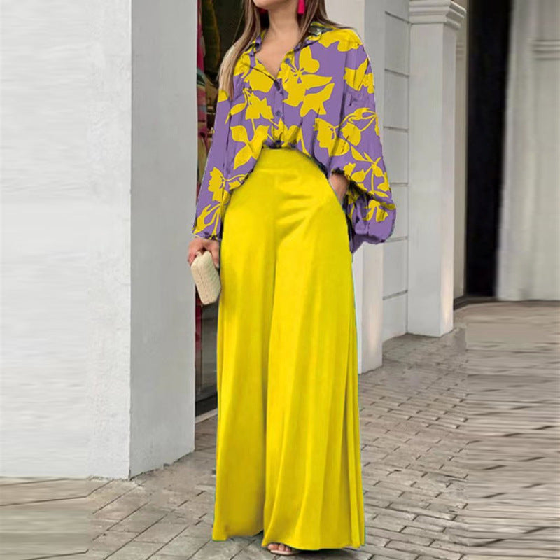 Fashionable Floral Print Women's Casual Activewear Set