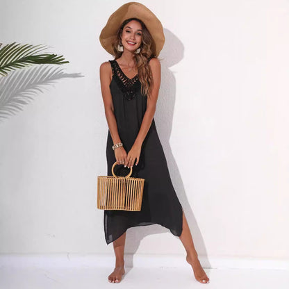 Women'S Vacation Beach Dress Sexy Backless Tank Dress