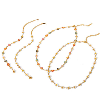 White/Colourful Daisy Chain Necklace