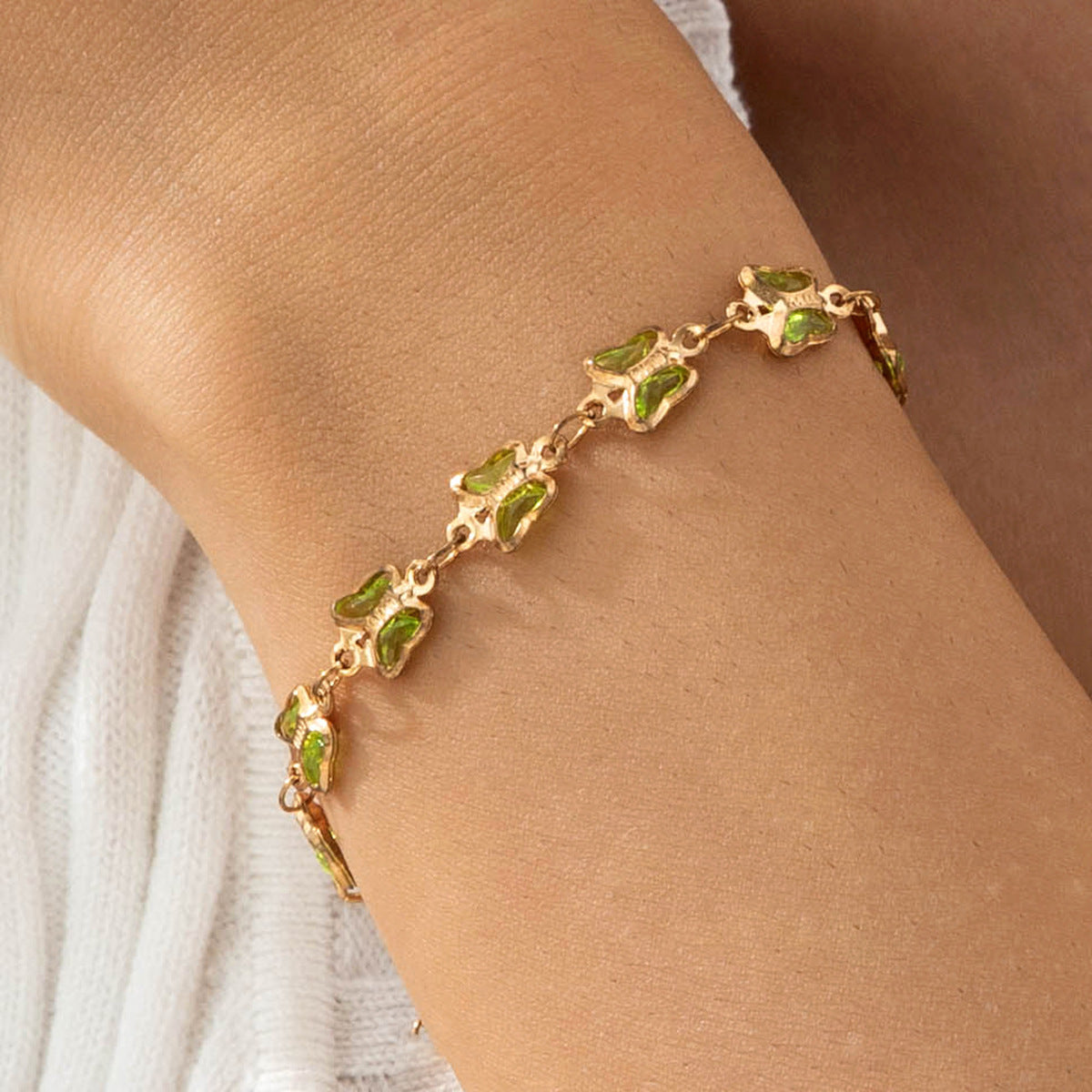 Trendy Green Cubic Zirconia Choker Necklace For Women