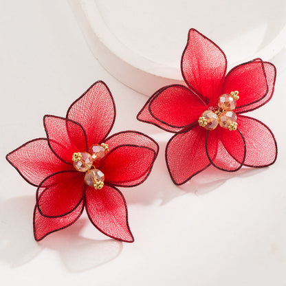 Elegant Floral Fabric Earrings for Vacation Style