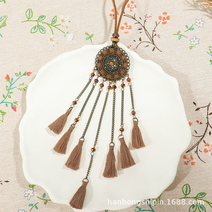 Original Handmade Long Tassel Necklace Boho Chic Design